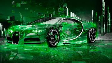 Bugatti Chiron 3d Super Anime Girl Aerography Neural Network