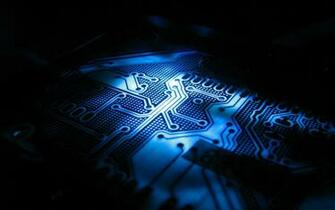 Electronic Devices Tech Blue Abstract Line Metal Detail Wallpaper