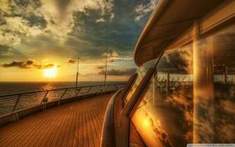 Cruise Ship Deck Sunset 4k HD Desktop Wallpaper For Ultra