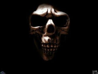 Wallpaper Black Skull Scary