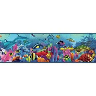Down Under Neptune S Garden Portrait Sea Creature Wallpaper Border