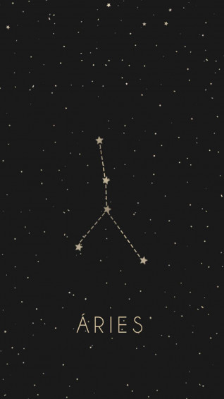 Black Minimalist Aries Star Constellation Sign Wallpaper