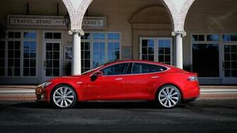 Tesla Model S Red Stylish Wallpaper Background 4k