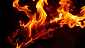 Guitar On Fire Wallpaper