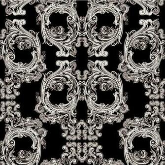 Skull Damask H Repeat White Skulls On Black Dig