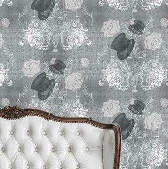 Top Hat No Tails Grey Wallpaper Close Up Wallp053