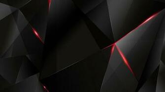 Black Polygon With Red Edges Abstract HD Wallpaper