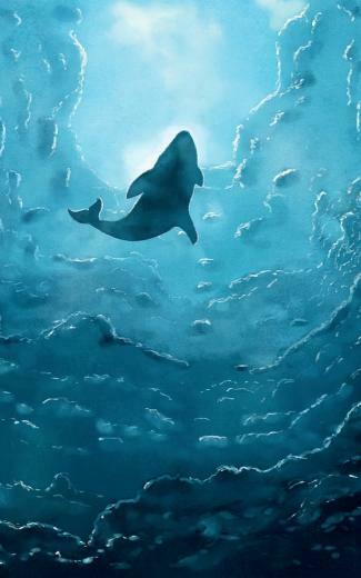Wallpaper Whale Art Wave Blue Samsung Galaxy