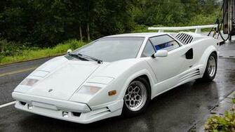 Wallpaper Lamborghini Countach White Side
