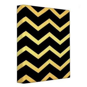Gold Black Zig Zag Pattern Binders