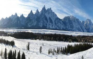 Wallpaper Winter The Sky Clouds Snow Trees Mountains Usa