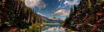 Wallpaper Water Mountains Trees Nature