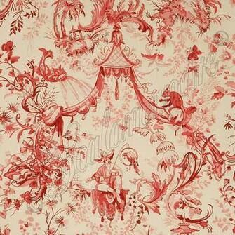 Red And Cream Chinoiserie Wallpaper