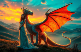 Woman And Dragon Wallpaper