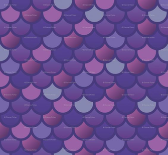 Vintage Mermaid Wallpaper Fish Scales In Purple