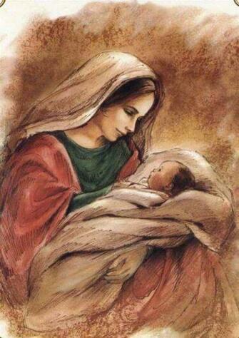 Beautiful Painting Of Mother Mary Baby Jesus Paintings