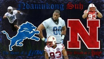 Ndamukong Suh Lions Huskers Wallpaper Heart Blood HD