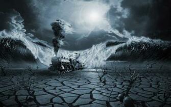 Desert Nature Landscapes Locomotive Plants Ghost Dark Spooky Surreal