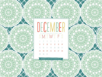 December Desktop Calendar Wintery Wallpaper
