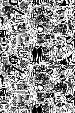 Comics Black And White iPhone 4s Wallpaper
