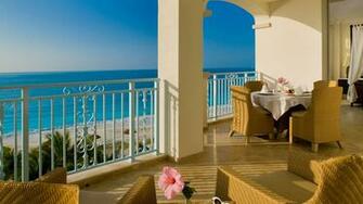 Sea Beach Terrace Balcony Horizon Leisure Stock Photos