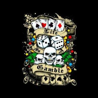 Dice Cards Symbols Banner Ed Hardy Tattoos Designs