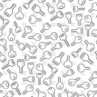 Line Silhouettes Of Key Seamless Background Vector Image