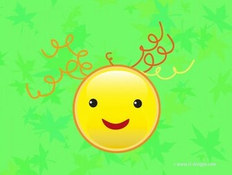 Smiley Face On Green Desktop Wallpaper