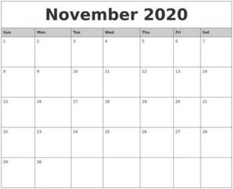 November Calendar Wallpaper Top