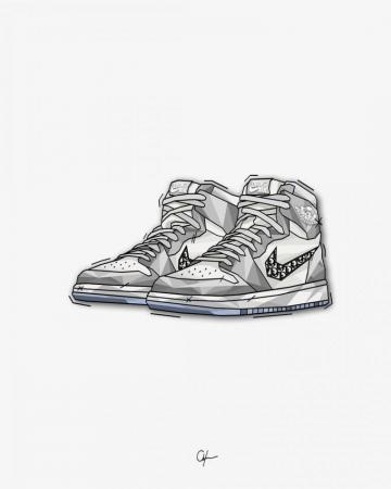 Dior X Nike Air Jordan Art Shoes Wallpaper