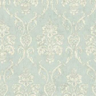 Om91901 Light Blue Damask Domenico Raymond Waites Wallpaper