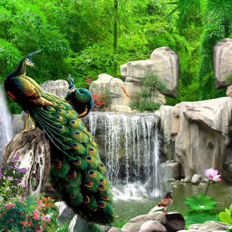 Amazon Modern Retro Abstract Art Bamboo Forest Rockery