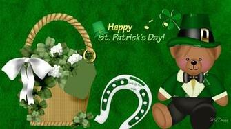St Patrick Day Background Holiday Bear Shamrock Saint