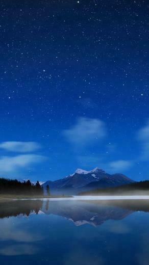 Snow Mountain At Night Wallpaper iPhone