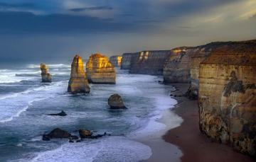 Wallpaper Australia Victoria First Light Princetown Apostles