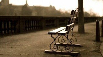 Fancy Bench In Sepia Wallpaper