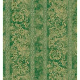 Brewster Green Floral Scroll Stripe Wallpaper Overstock