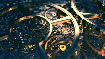 Wallpaper 3d Mechanism Gear Axis Full HD 2k Picture Image