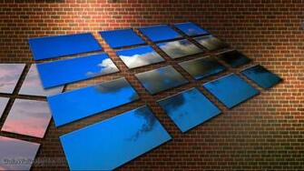 Virtual Skies On A Brick Wall Wallpaper Desktop