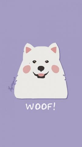 White Samoyed Anjing Lucu Animasi
