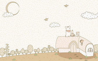 Cute Cartoon Dog On A House Wallpaper
