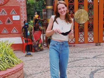 Rrr Actress Olivia Morris Has A Day Out In Hyderabad Telugu
