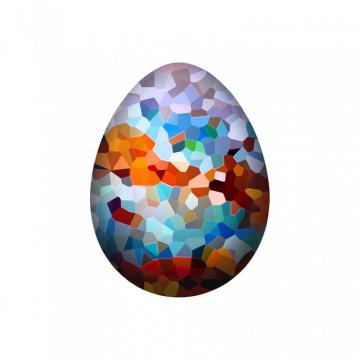 Abstract Easter Egg On White Background Mixed Media By Elena