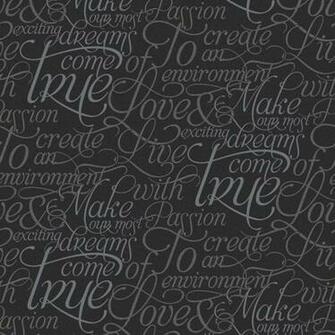 Dreams Come True Designer Calligraphy Black Silver Wallpaper