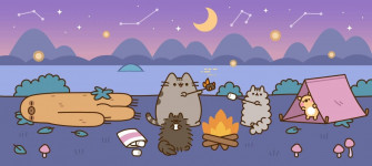 Pusheen Camping Look For Movement Cat Cute
