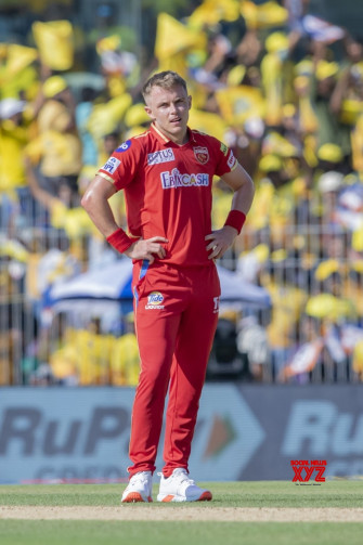 Chennai Pbks Bowler Sam Curran Reacts During The Ipl