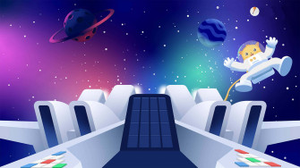 Cartoon Space Background Wallpaper