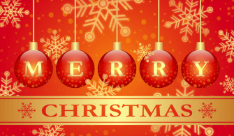 Festive Red And Silver Christmas Balls Wallpaper