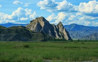Mountain Cloud Grass Green Nature