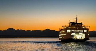 Large Ferry Sailing In Puget Sound Near Seattle Washington Todd